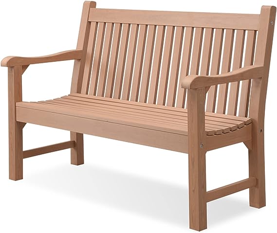 Garden Bench, 2-Person Poly Lumber Patio, All-Weather Outdoor Bench