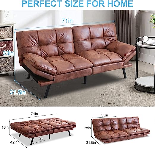 Futon Convertible Sofa Bed Futon Couch Memory Foam Futon Sleeper Sofa Loveseat