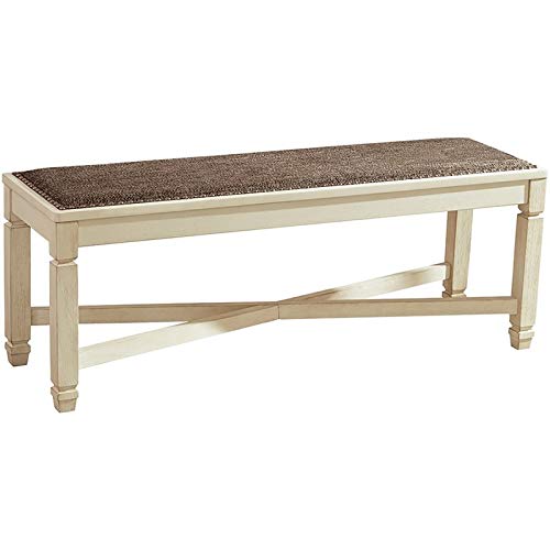 Bolanburg French Country Upholstered Dining Room Bench, Antique White