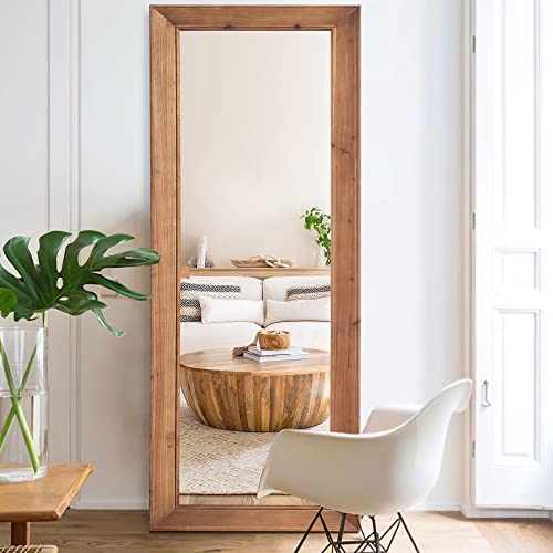65"x22" Solid Wood Floor Mirror – Freestanding or Wall Mounted
