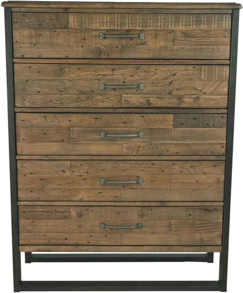 Sommerford Industrial Farmhouse 5 Drawer Chest with Dovetail Construction