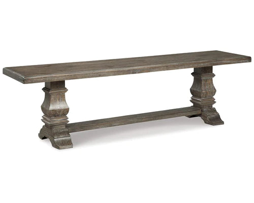 Wyndahl Rustic Distressed Dining Room Bench, Weathered Brown