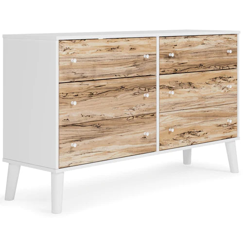 Piperton 6 Drawer Dresser, Natural/White