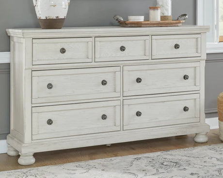 Robbinsdale Traditional 7 Drawer Dresser, Antique White