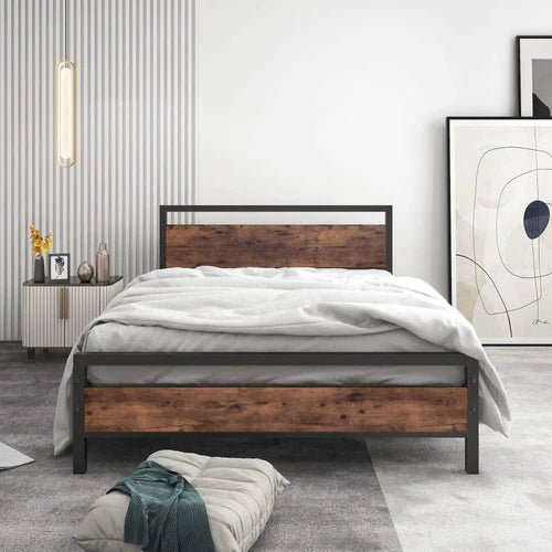 Headboard and Footboard/Heavy Duty Platform Bed Frame - Bircata