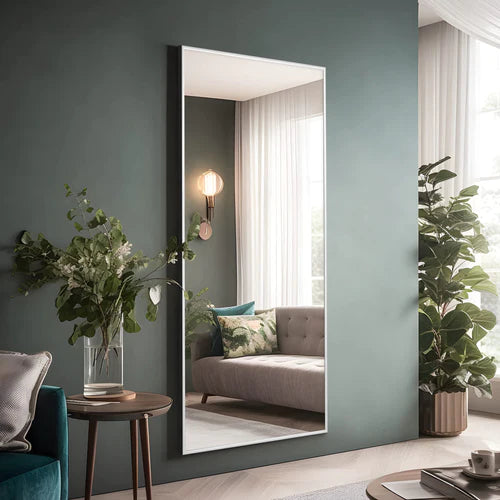 Full Length Mirror Standing Hanging or Leaning Against Wall, Large Rectangle Bedroom Mirror