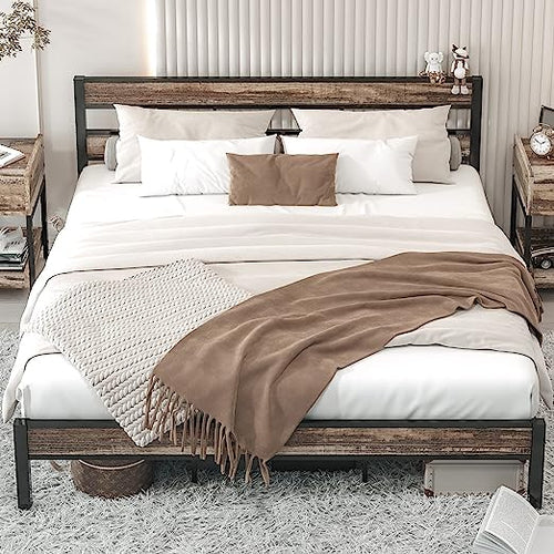 California King Bed Frames: Easy Assembly, Noise-Free, No Box Spring Needed, Heavy Strong Metal Support Frames