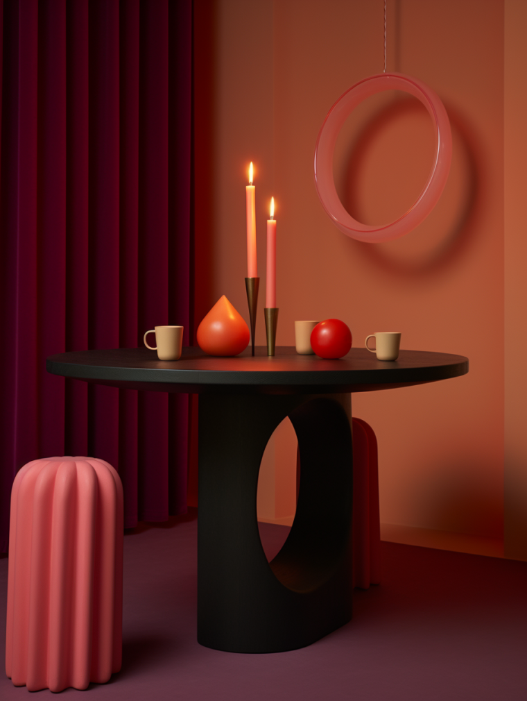 Modern small snack table with a minimalist design, perfect for small spaces.