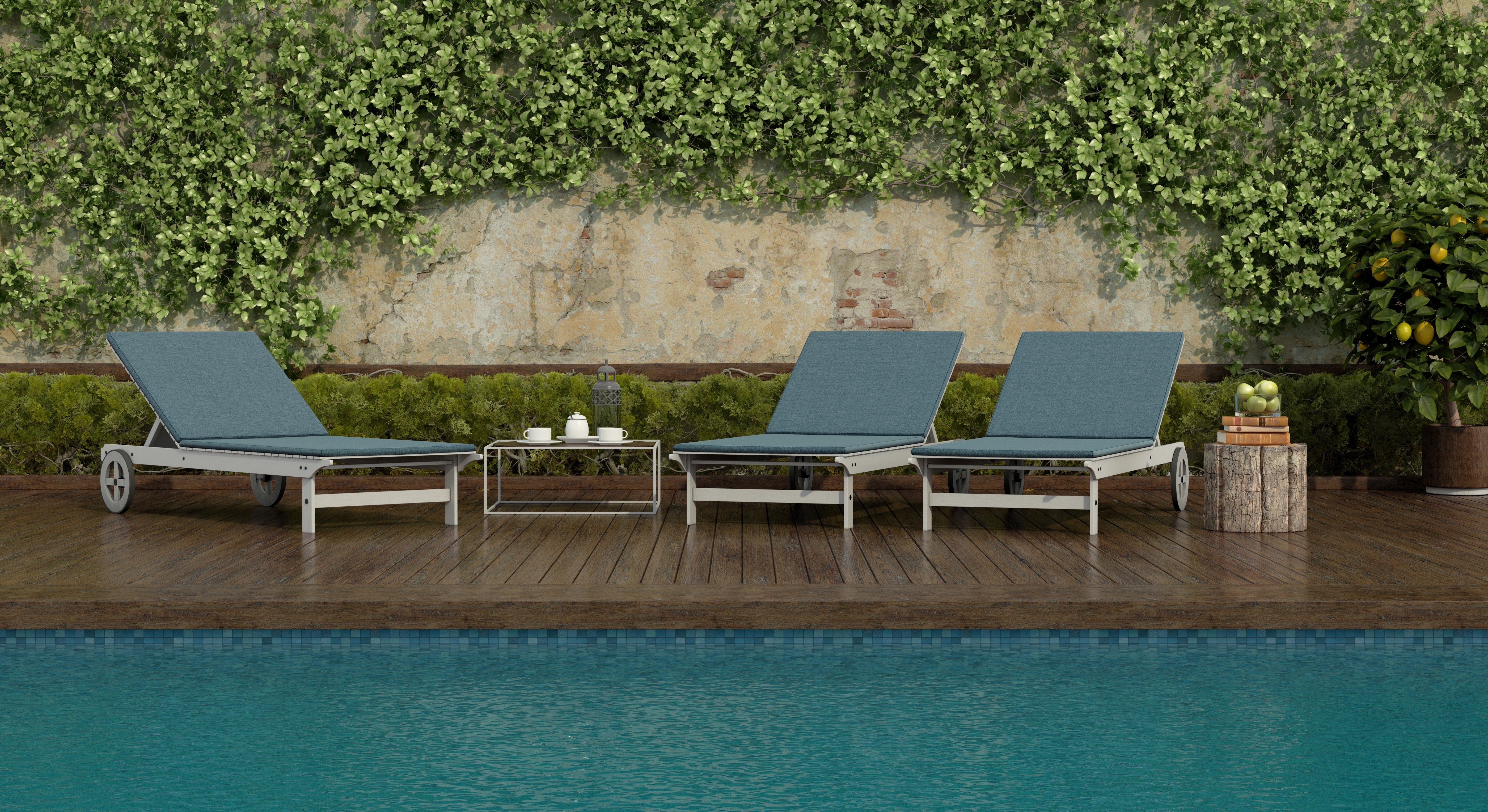 pool lounge chairs by the water, perfect for in-pool sun shelves, Baja ledges, and outdoor relaxation.