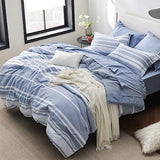 Grey White Striped Comforter for Queen Size Bed