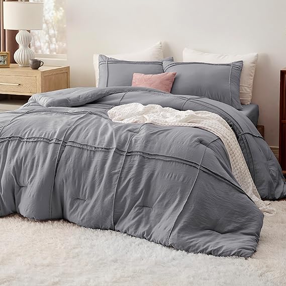 Queen Comforter Set with Sheets - 4 Pieces Soft Navy Blue Bedding Sets