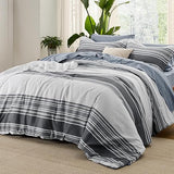 Grey White Striped Comforter for Queen Size Bed