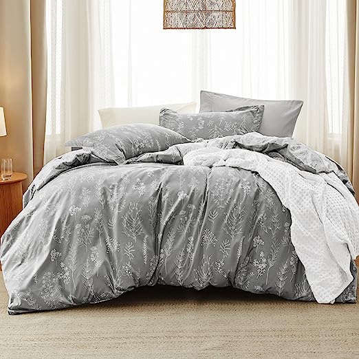 Floral Comforter Set - Queen Bedding Botanical Bed Comforter Queen Set