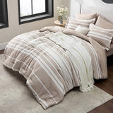 Grey White Striped Comforter for Queen Size Bed