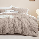 Boho Comforter Set  - White Tufted Shabby Chic Bedding Comforter Set