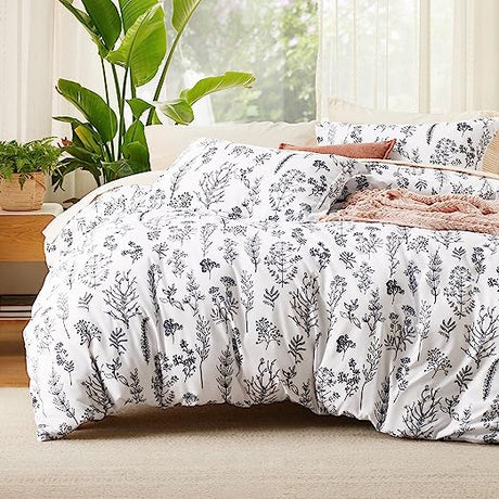 Floral Comforter Set - Queen Bedding Botanical Bed Comforter Queen Set