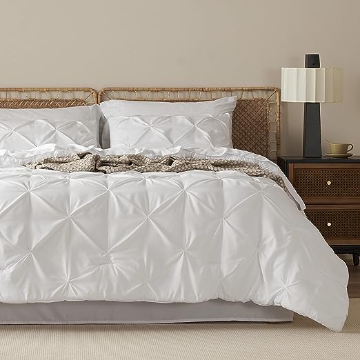 California King Comforter Set - Cal King Bed Set 7 Pieces, Pinch Pleat Navy