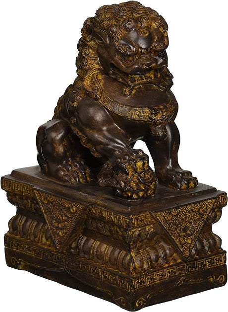 Female Chinese Guardian Lion Foo Dog Asian Decor Statue