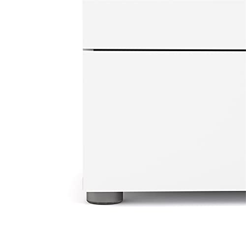 Pemberly Row 3 Piece Double Dresser and Nightstand Bedroom Set in White