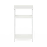 Just Metal Frame End Table, 11.73 (D) x 13.39 (W) x 22.8 (H) inches, White/White