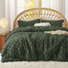 Boho Comforter Set  - White Tufted Shabby Chic Bedding Comforter Set