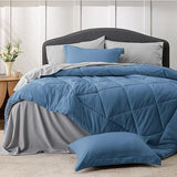 King Size Comforter Set - 7 Pieces Reversible King Bed in a Bag