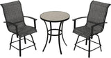 Counter Height Outdoor Swivel Bar Stools Set of 2, All-Weather Steel Frame