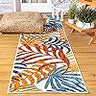 AMC100A-3 Tropics Palm Leaves Indoo Area-Rug Bohemian Floral Easy