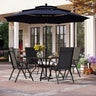 Patio Umbrella, 59"x35.4" Rectangle Metal Dining Table