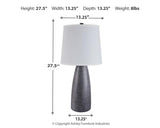 Shavontae Modern Table Lamp Set - 27.5" Gray Poly Lamps (2-Pack)