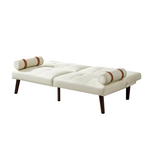 Sofa Bed, Linen Upholstered Modern Convertible Futon with Removable Armrests