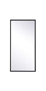 Elegant Decor Monet Home Office Decorative Rectangle Framed Wall Mirror, 28" L x 14" H - Black