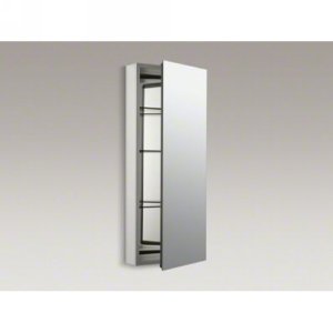 KOHLER K-2938-PG-SAA Catalan Medicine Cabinet with Mirror Door, Adjustable Shelves, 170 Degree Hinge, Rectangular Frame, 15" x 36"