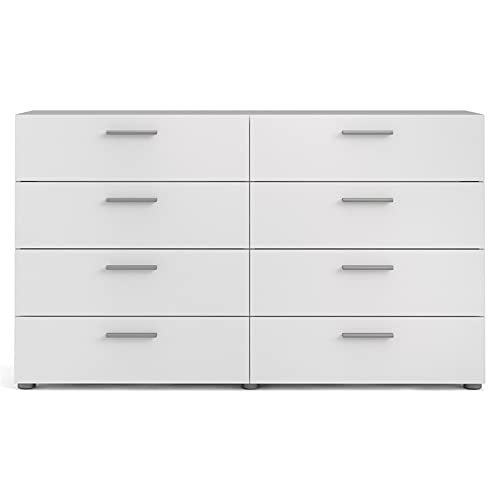 Pemberly Row 3 Piece Double Dresser and Nightstand Bedroom Set in White