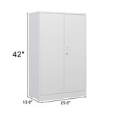 NicBex Metal Storage Cabinet File Cabinet with Locking Doors and Adjustable Shelf,Folding Filing Storage Cabinet for Home Office,School,Garage,White