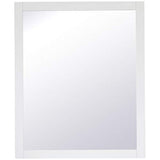 36" x 30" Wood Frame Bathroom Mirror in White Finish