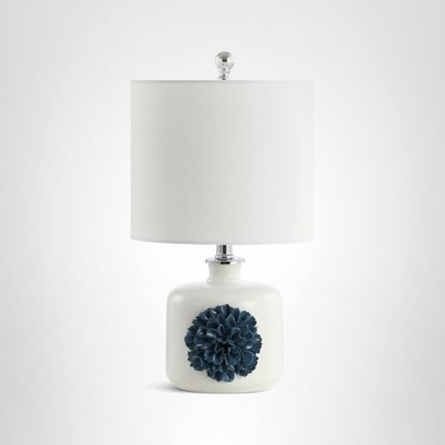 Olinda White & Blue Table Lamp 18-Inch with LED Bulb