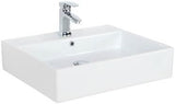 Simple 23.6" Wall Mounted/Vessel Bathroom Sink with Overflow Faucet Mount: 1 Hole