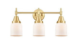 3 Light Bath Vanity-11 Inches Tall and 23 Inches Wide-Satin Gold Finish-Matte White Glass