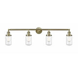 Dover - 4 Light Bath Vanity in Traditional Style-10.75 Inches Tall and 43 Inches Wide-Antique Brass Finish-Clear Glass C