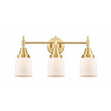 3 Light Bath Vanity-11 Inches Tall and 23 Inches Wide-Satin Gold Finish-Matte White Glass