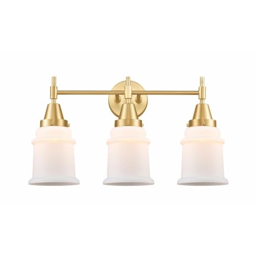 3 Light Bath Vanity-12.5 Inches Tall and 24 Inches Wide-Satin Gold Finish-Matte White Glass Color