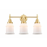 3 Light Bath Vanity-12.5 Inches Tall and 24 Inches Wide-Satin Gold Finish-Matte White Glass Color