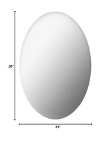 Oval Chrome Bathroom Mirror - 24x36 Inch Wall Mounted Vanity Mirror