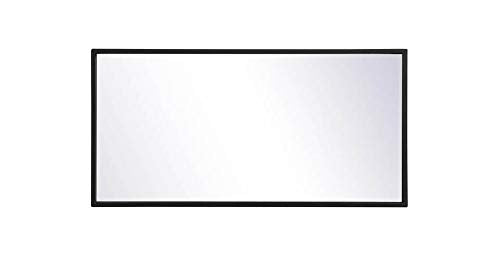 Elegant Decor Monet Home Office Decorative Rectangle Framed Wall Mirror, 28" L x 14" H - Black