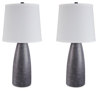 Shavontae Modern Table Lamp Set - 27.5" Gray Poly Lamps (2-Pack)