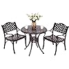 35" Outdoor Dining Table, Patio Cast Aluminum Table, Bistro Round Table