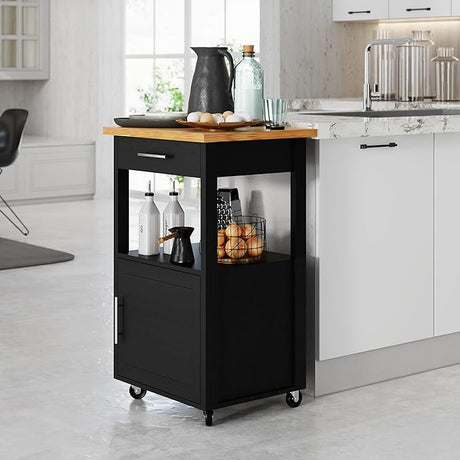 Kitchen Island Cart with Storage,Rolling Side Table on Wheels