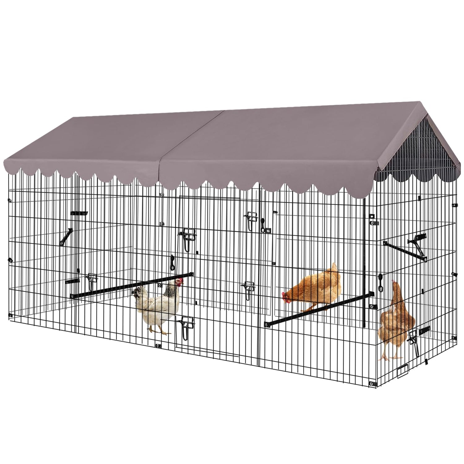 22ft² outdoor poultry enclosure with secure latch