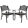 31” Round Cast Aluminum Dining Table, Outdoor Patio Retro Bistro Table